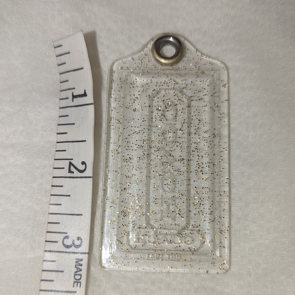 Other - Coach Poppy Acrylic Hang Tag Bag Charm Clear Gold VGUC